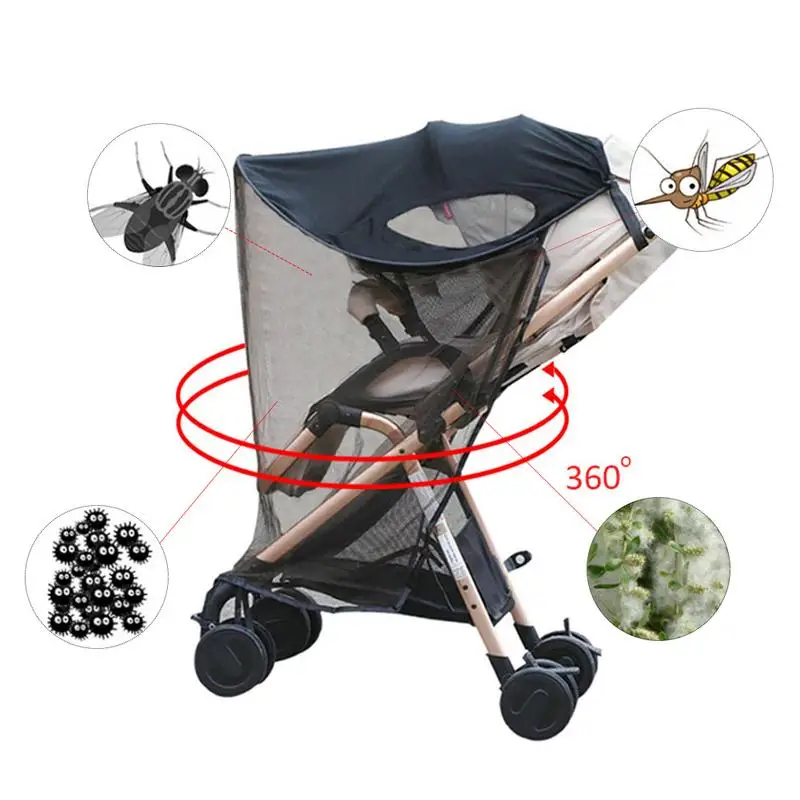 

2018 Baby Universal Anti-UV Windproof Insect Mosquito Repellent Sun Shade For Strollers Car Seat Black