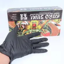 Besta 100 шт Черный латексный уплотнитель тату-перчатки S/M/L Размер одноразовые татуировки мягкие перчатки для татуировки аксессуары