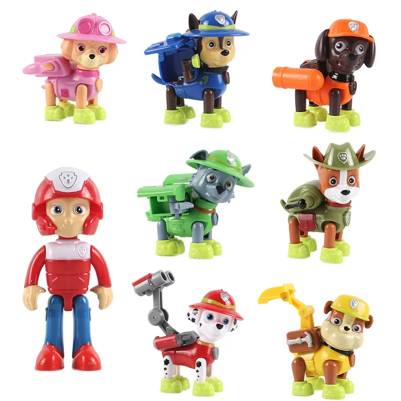 

2019 New Paw Patrol Toys Figures Air Rescue Chase marshall rocky rubble skye zuma Pup Pack & Badge kids Birthday toy gift