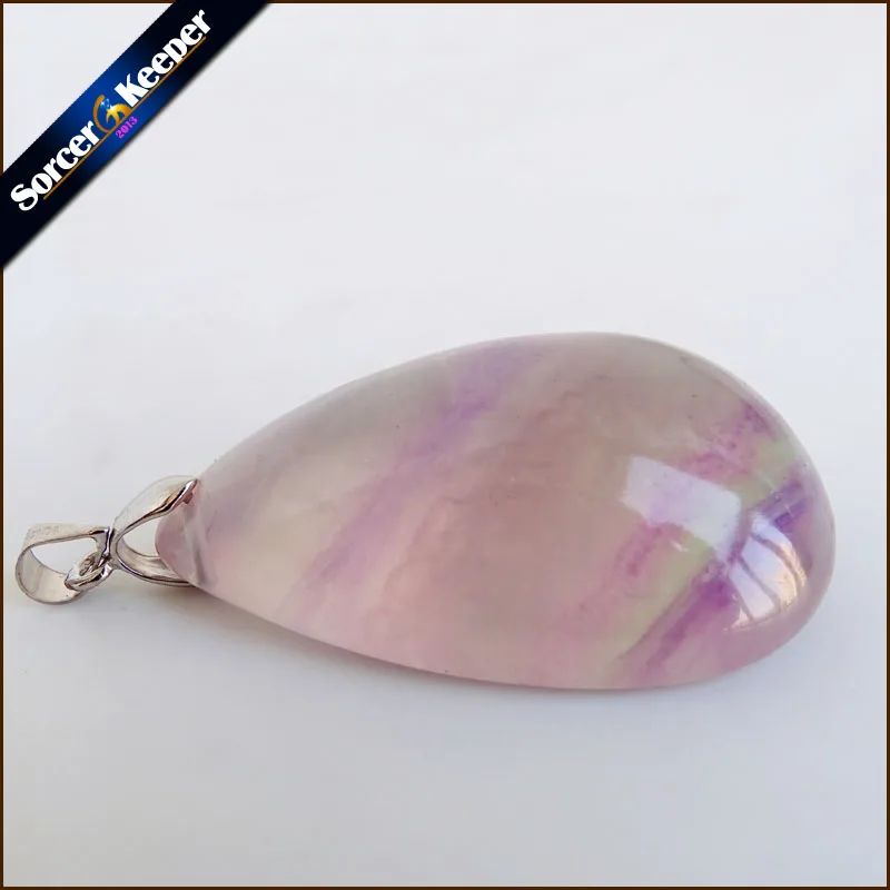 

Wholesale Real 100% Natural Rainbow Fluorite Crystal Polished Mineral Specimen Polished Reiki Healing Pendant Necklace QS694