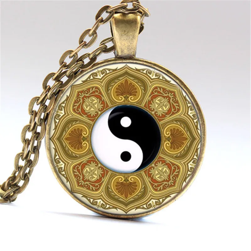 

yoga henna mandala om yin yang symbol necklaces & pendants Zen Buddhism India handmade style Fashion jewelry