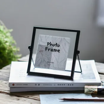 

Nordic Photo Frame Creative ins Desktop Arrangements Geometric Metallic Glass Frame Iron Art Photo Decoration Bracket