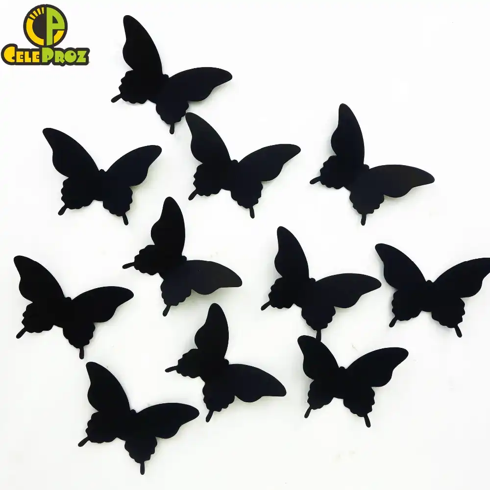 20pcs 3d Paper Butterfly Wall Sticker Decor Butterflies Art Decal