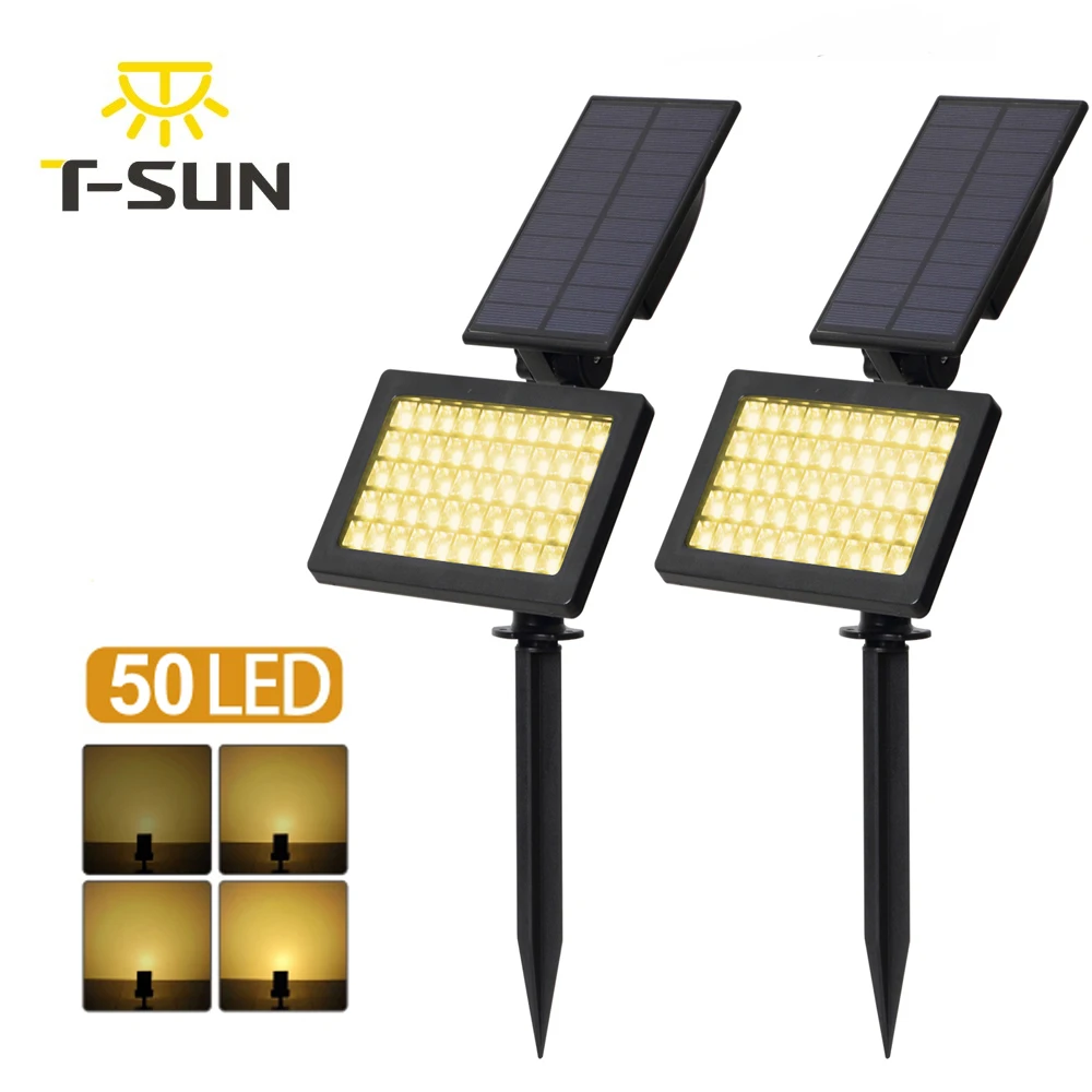 Paisagem ao ar Ajustáveis para Jardim Luz de Parede Pacote Solar Holofotes Led Livre Impermeável Ip44 Branco Quente 3500 k Luzes Solares 2 50 8 Cheap Lâmpadas solares