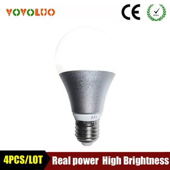 

[YOYOLUO] 4PCS/LOT Real power led lamp 3W 5W 7W 9W 12W led bulb led e27 220V warm cold white led light SMD 2835 Aluminum cooling