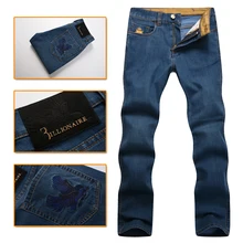 Billionaire italian couture men’s jeans 2016 new fashion commercial embroidery Englan Dark blue thick high quality free shipping
