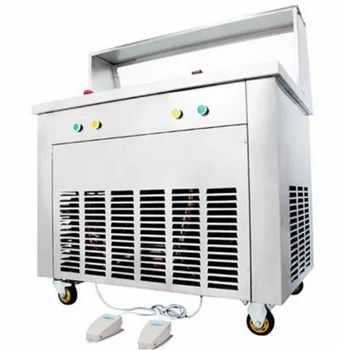

2 Pan fried ice cream roll machine with double square pans,Thai fry ice cream roll machine ship to Davao seaport CFRprice