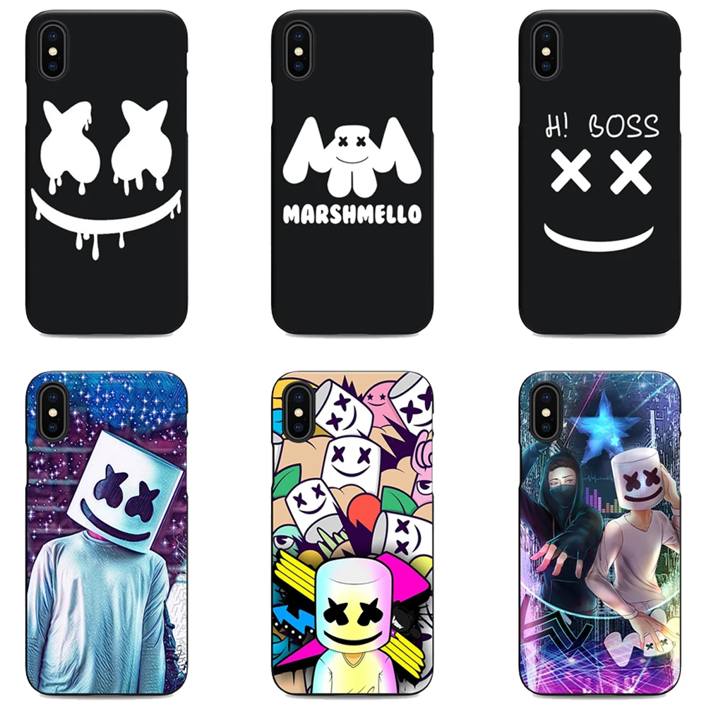 

dj marshmallow case for iphone 7 plus case soft tpu black phone cover cases for iPhone X XR XS MAX 6 6s 7 8 plus 5 coque fundas