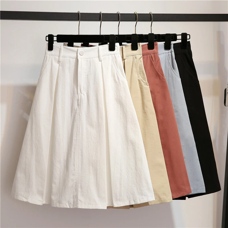 Zebery Женская однотонная плиссированная юбка высокого качества из полиэстера Vestido Женская повседневная юбка с карманами новая