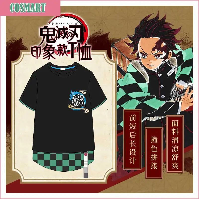 

[Stock]Anime!Demon Slayer Kimetsu no Yaiba Kamado Tanjirou Cosplay T shirt tshirt Summer T-shirt Unisex Tee Top freeship