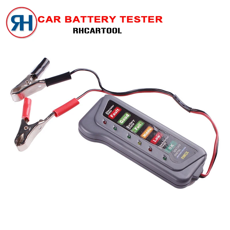 

12V Digital with 6 LED Lights Display Battery Testers Alternator Car Vehicle Diagnostic Tool For Car Motorcycle circuit tester