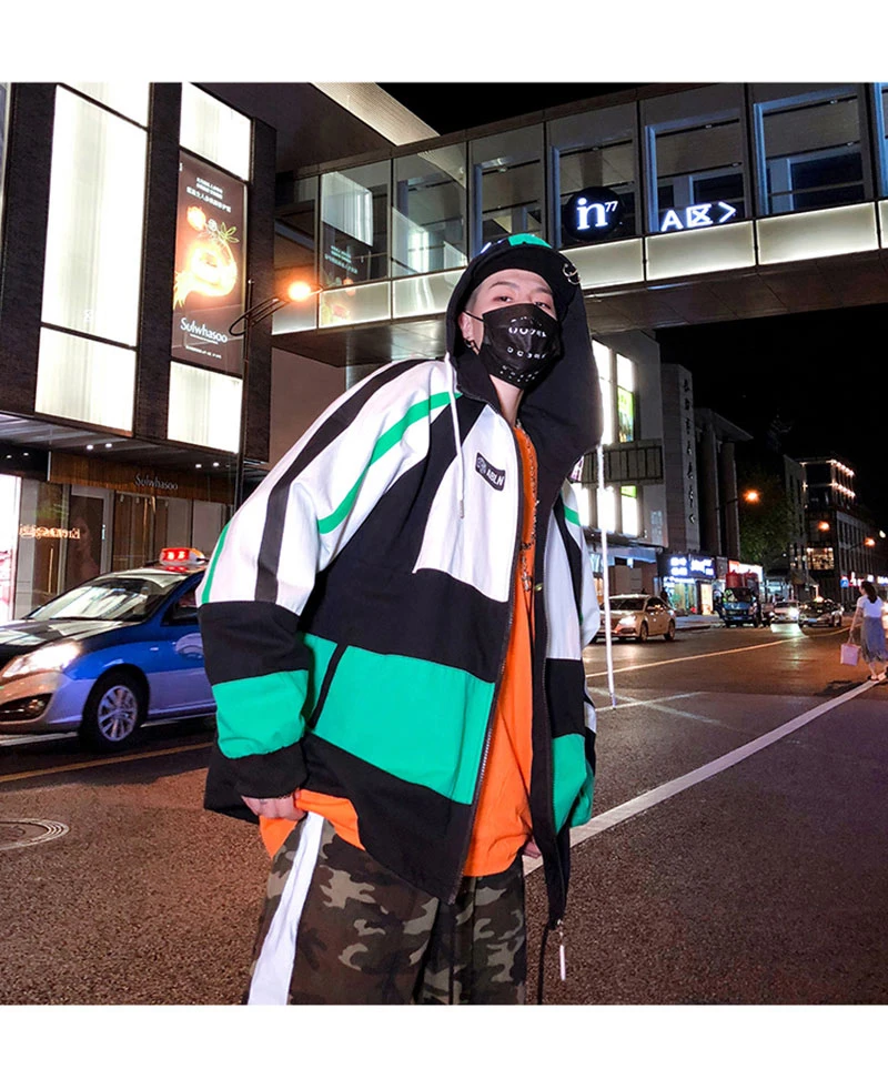 Autumn Spring Jacket Windbreaker Korean Men Hip Hop  (13)