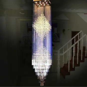

FREE SHIPPING Luxury Large Modern Chandelier K9 Crystal square Art Luminaire Decoration Luster Designer Ceiling Chandeliers
