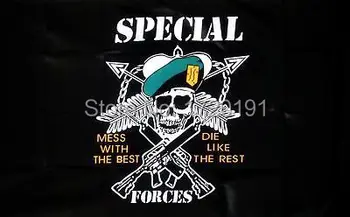 

SPECIAL FORCES MILITARY FLAG 5X3 U.S.A. AMERICAN 100% Polyester buckle