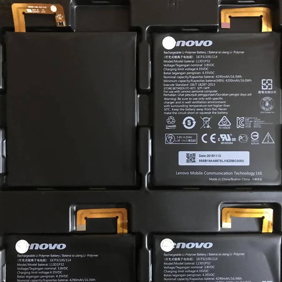 

2PCS/lot In Stock 100% NEW Tested 4290mAh L13D1P32 Battery For Lenovo Lepad A8-50 A5500 Tab S8-50 Bateria + Tracking Number