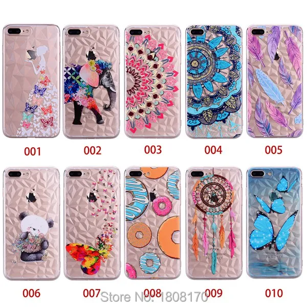 

C-Ku Diamond Flower TPU Soft Case For Iphone X 8 8G 7 6 6S Plus Huawei P8 Lite 2017 P20 Y5 2018 Enjoy 7C 7S Phone Cover 1pcs