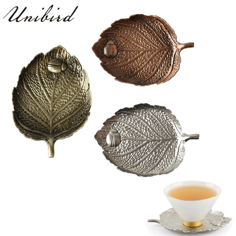 

Unibird Tea Trays Chinese Kongfu Tea Mat Maple Leaf Shape Tea Coffee Cup Mat Heat Resistant Sugar Pad Holder Photography Props