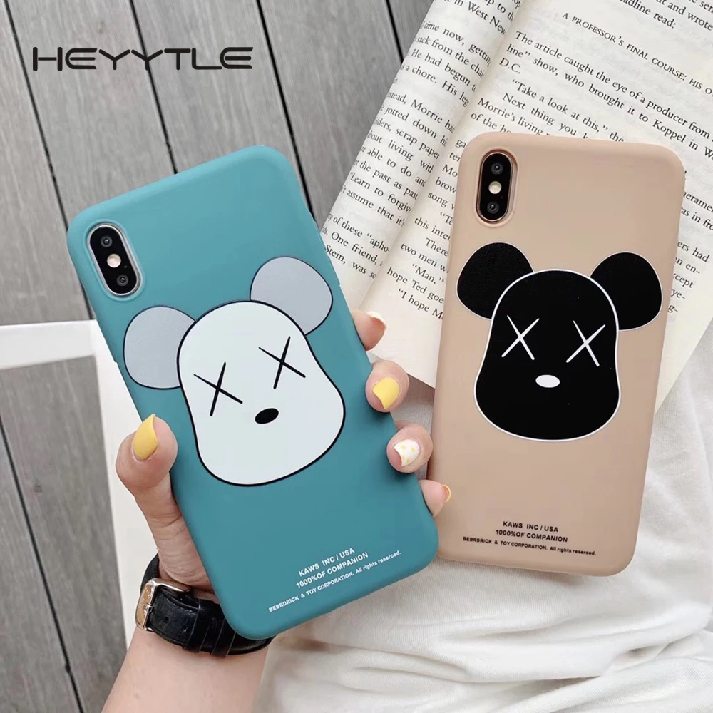 

Heyytle Cute Cartoon Bear Case For iPhone 8 7 Plus 6 6s Soft TPU Silicone Cover For iPhone XR X XS MAX 7Plus 9 Couple Case Coque
