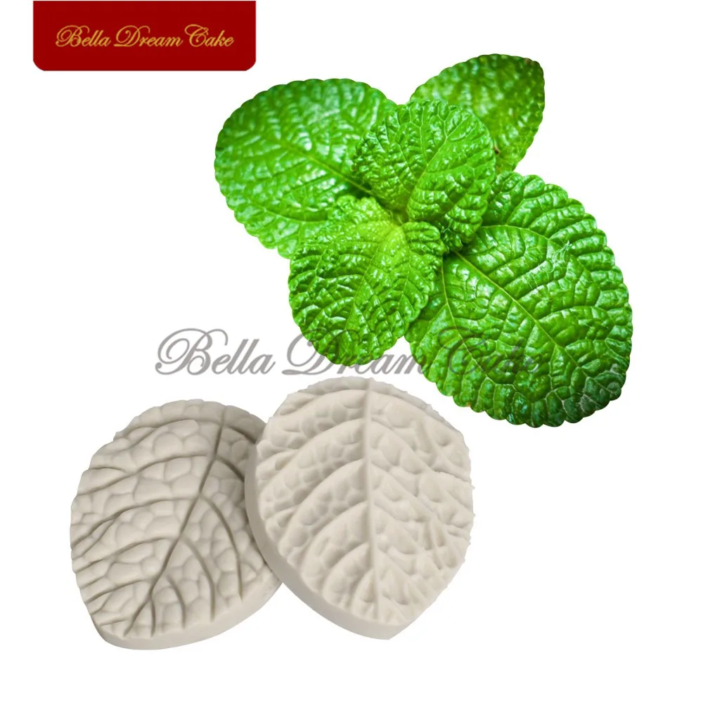 

2Pcs/set Mint Leaves Veiner Silicone Mold DIY 3D Soap GumPaste Mold Fondant Sugarcraft Mould Set Cake Decorating Tool Bakeware