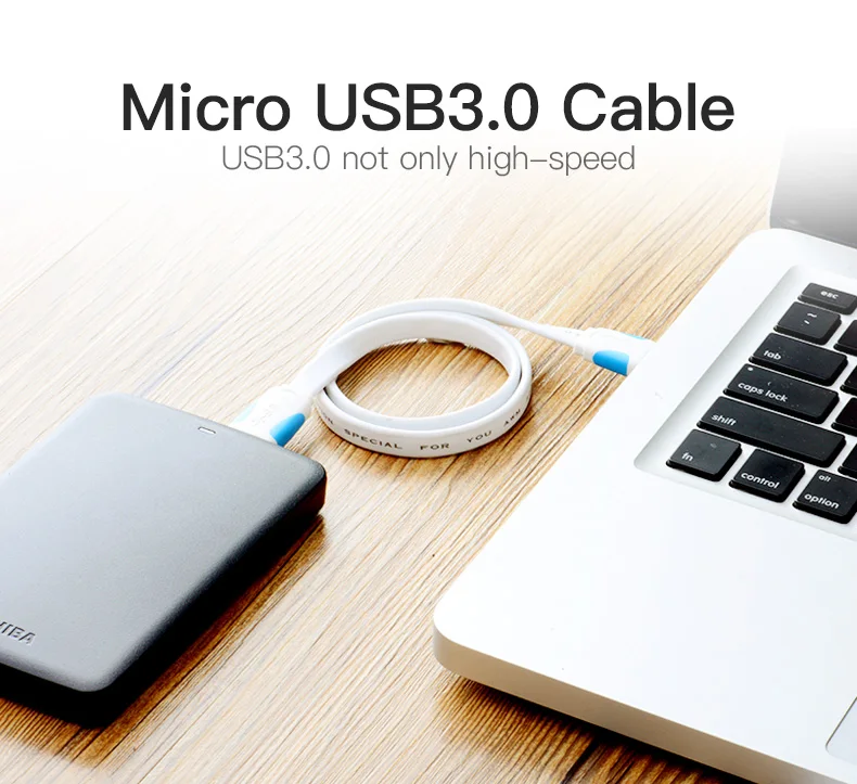 Кабель Vention Micro USB 3,0, 2 м, 0,5 м, быстрое зарядное устройство USB, кабель для синхронизации данных, USB 3,0, кабель для мобильного телефона для samsung S5, жесткий диск