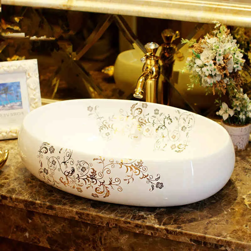 Oval Jingdezhen Bathroom ceramic sink wash basin Porcelain Counter Top Wash Basin Bathroom Sinks white porcelain sink bowl (9)