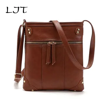 

LJT Fashion Luxury Handbags New Personalitized Crossbody Bag Female Front Pocket Copper Zipper Shoulder Messenger Bag sac a main