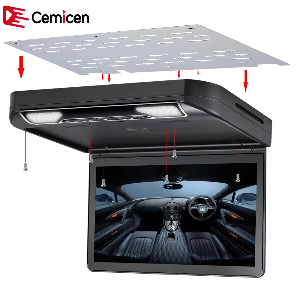 Cemicen 13 3 дюймовый HD TFT цифровой широкий экран крепление на крышу автомобильный DVD