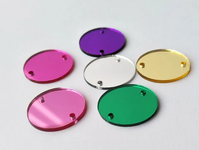 

Sew on Round Flat Loose Rhinestones, Hot-fix Acrylic Mirror Beads for DIY Dress Garment Decoration