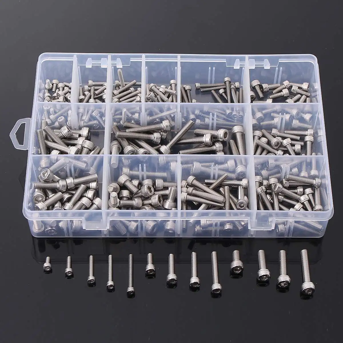

270 Pcs/box A2 Stainless Steel Hex Allen Socket Cap Screws Bolts Assorted Kit M3SSH2 M3/M4/M5 Hot