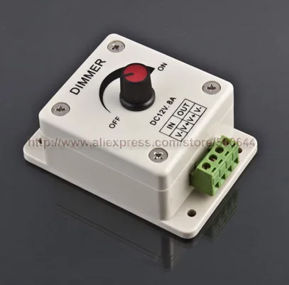 

DC 12V 8A LED Light Dimmer Switch Light Modulator Adjustable Bright LED Controller & 5PCS/Lot Free Shipping