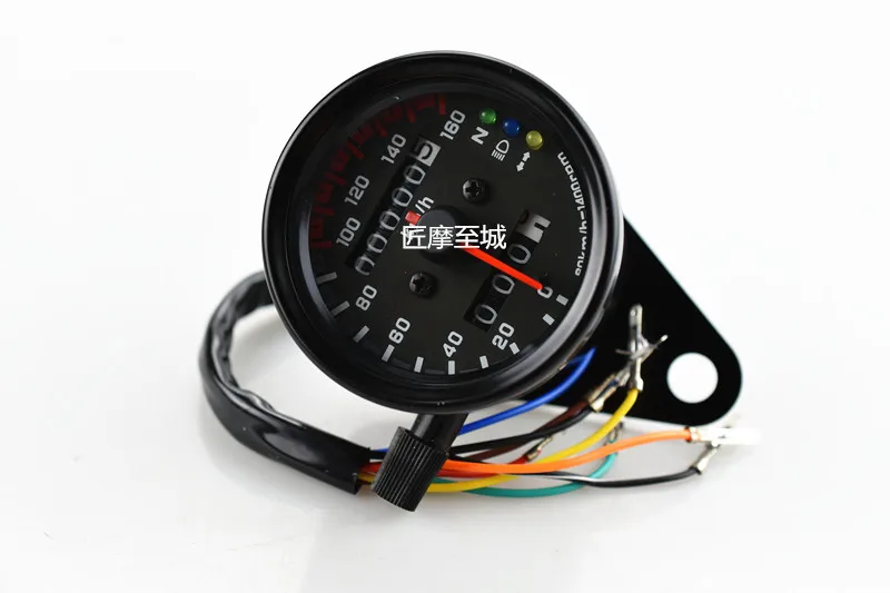 

Universal Motorcycle Speedometer Odometer 12V Motorcycle Dual Speed Meter with LED Indicator