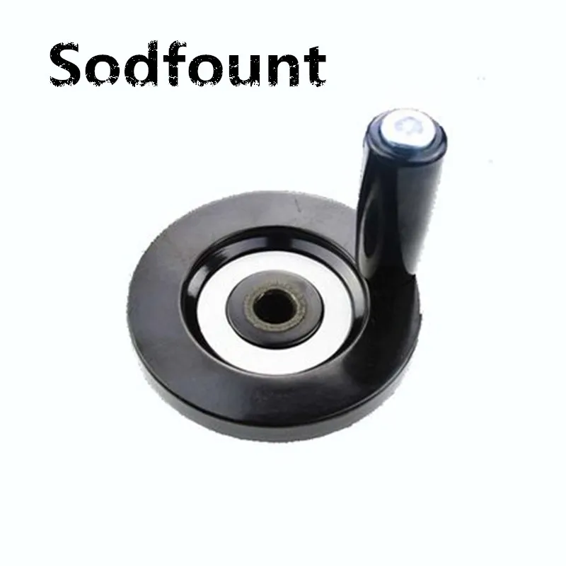 

1pcs Black Milling Machine Lathe CNC 3D Printer Spoked Hand Wheel with Top wire hole Back pulsator 63/80/100/125/160mm