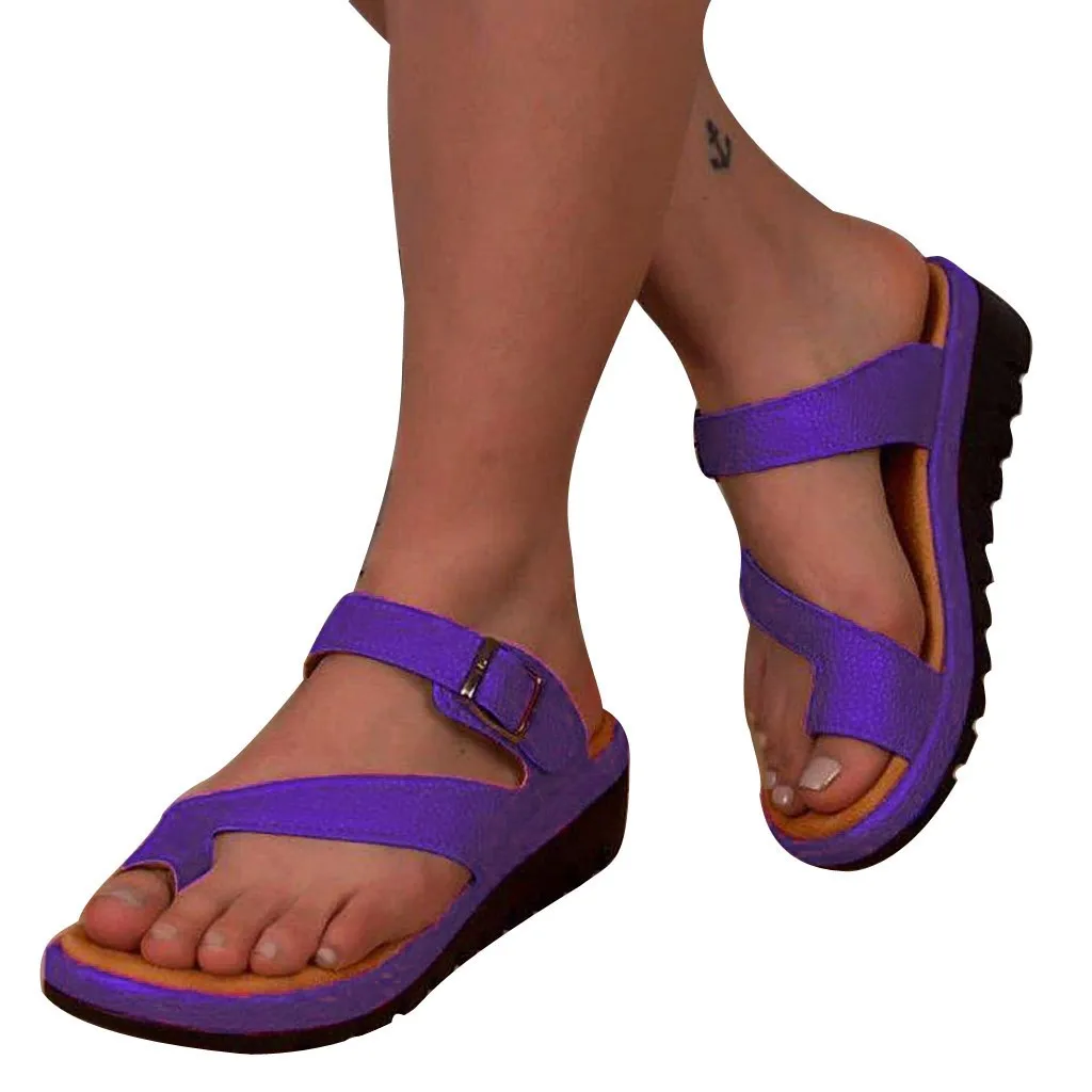 

2019 New Instyle Women Thick Bottomed Sandal Shoes Belt Buckle Sandals Clip Toe Summer Beach Shoe Sandalias da mulher da forma