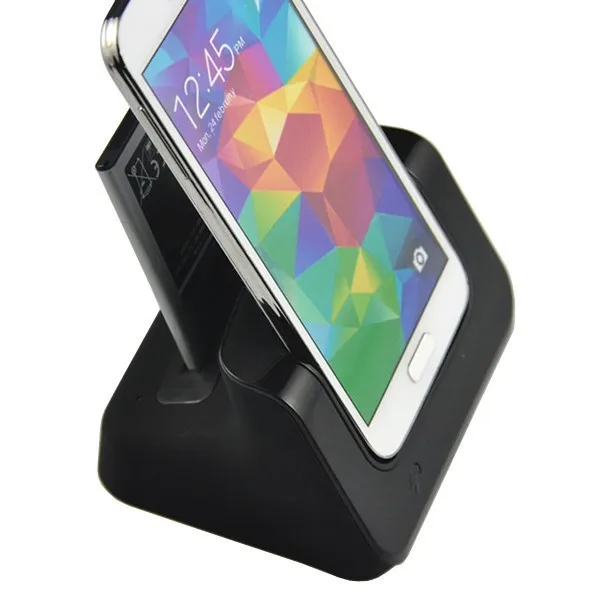 

HopSheng NEW Dual Sync Battery Charger Cradle Dock Station Stand+ USB Cable For Galaxy S5 i9600