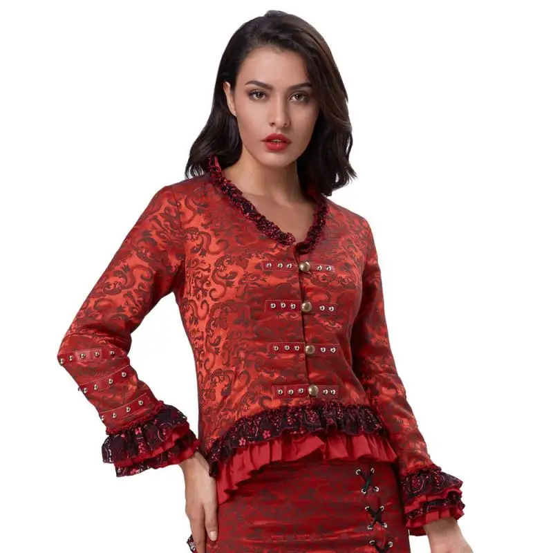 Belle Poque женские пальто Теплый осень зима Готический стимпанк Викторианский стиль