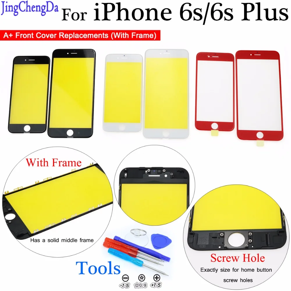 

JCD A+ LCD Front Glass screen for iPhone 6s plus Touch Screen LCD Front Touch Panel Glass Outer Lens Screen Digitizer