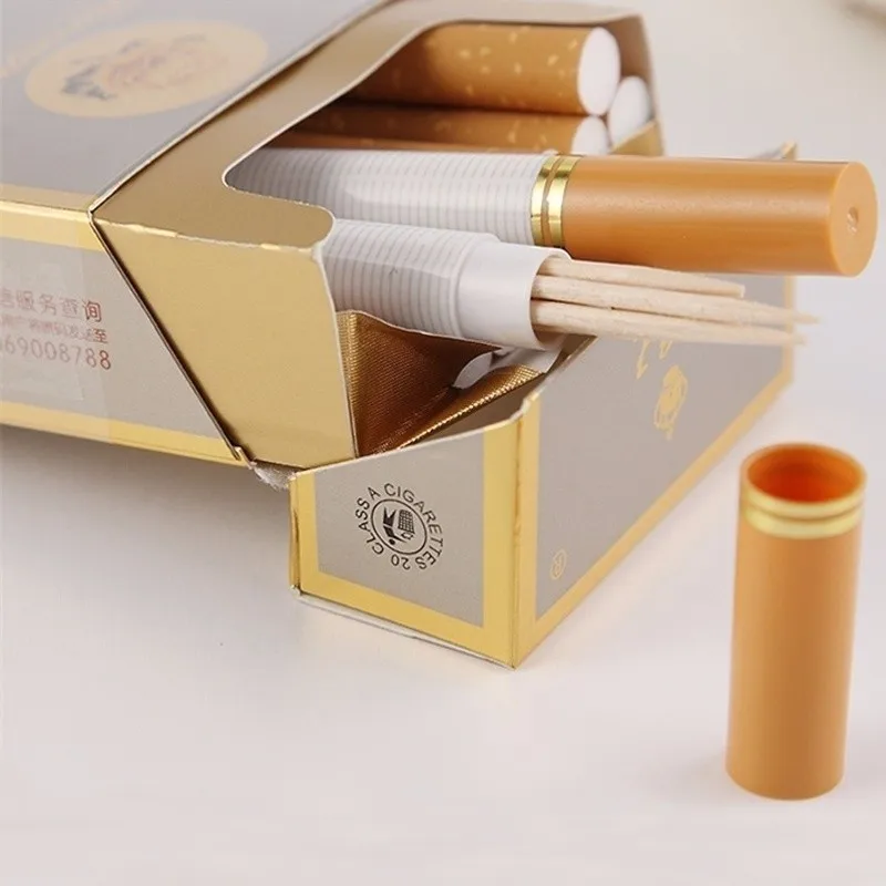 2 pcs Portable Toothpick Container Holder Storage Box Cigarette Shaped Secret Stash Diversion Box Toothpick Container Case  (1)