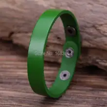 G88 зеленый простой один обертка зерна кожаный браслет наручная повязка наручник унисекс Мужские