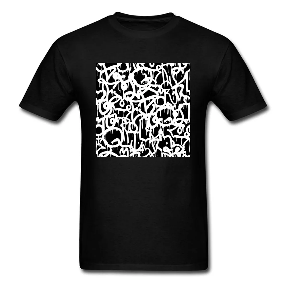Black and White Graffiti pattern_black