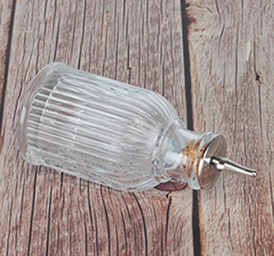 90 мл стеклянная бутылка для коктейлей-с верхом из нержавеющей стали, дизайн птичьей клетки для профессионального миксолога барного инструмента - Цвет: Silver