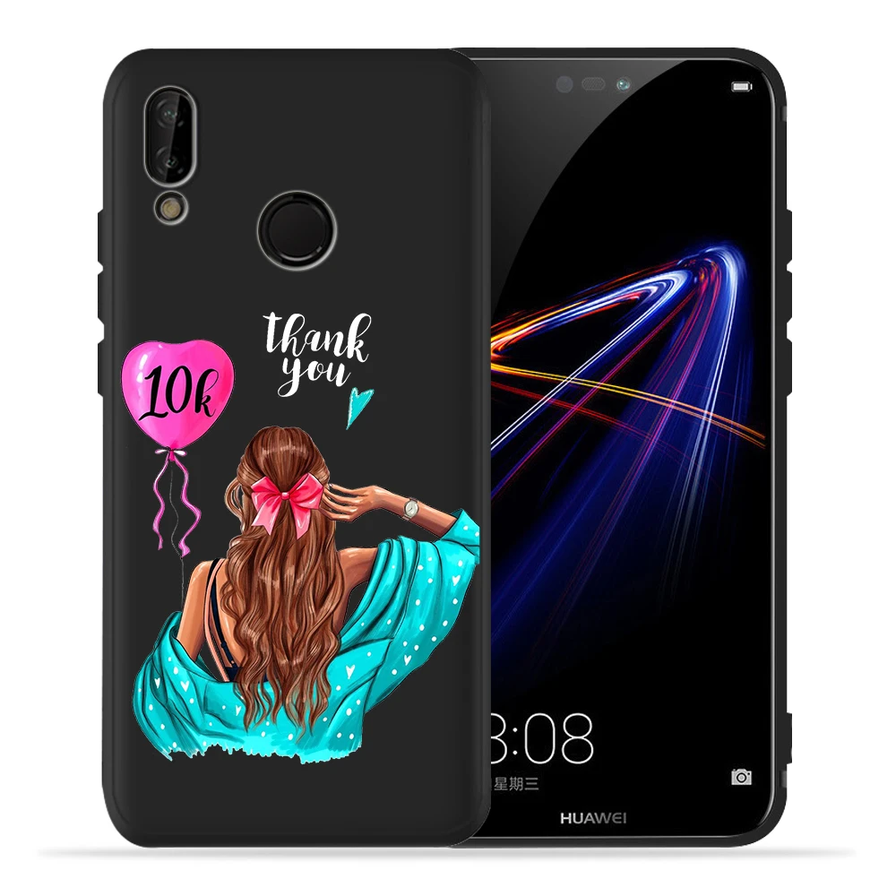 Чехол с коричневыми волосами Mama Baby mouse Super Mom Girl Для huawei P30 Pro для huawei p20 lite mate 20 Honor 8 10 PSmart Etui - Цвет: 09