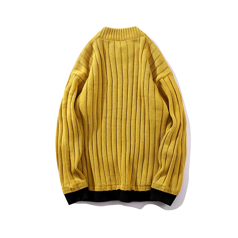 IFRICH модный брендовый свитер для мужчин, пуловеры, облегающие вязаные джемперы с круглым вырезом, осенняя зимняя повседневная одежда, мужской свитер желтого цвета