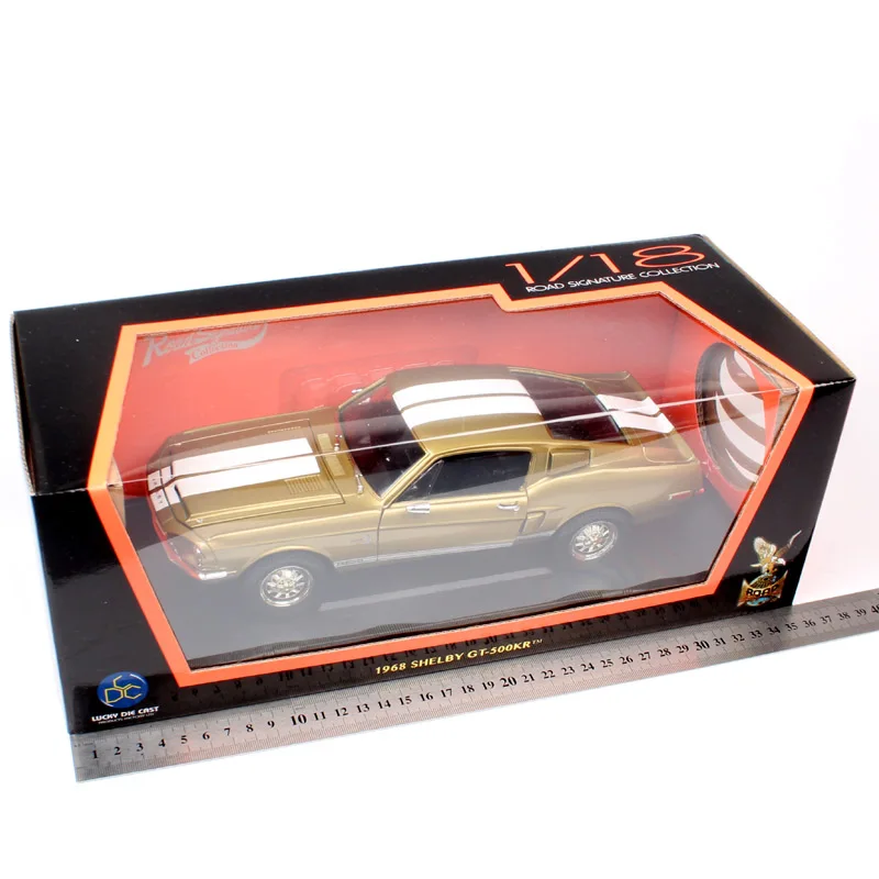 Дорога Подпись Винтаж 1968 Ford Shelby Mustang GT-500KR мышечная гонка литья под давлением 1 18 масштаб металлическая модель автомобилей и транспортных средств игрушка Реплика