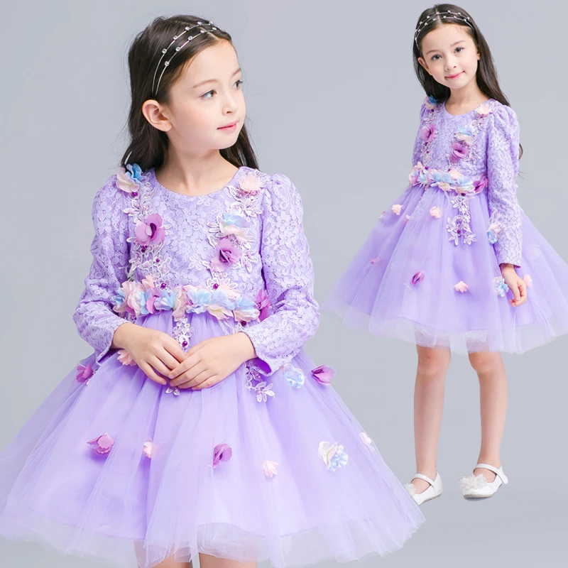 

2016 European and American children's clothing girls princess dress children long-sleeved dresses girls princess dress L1808