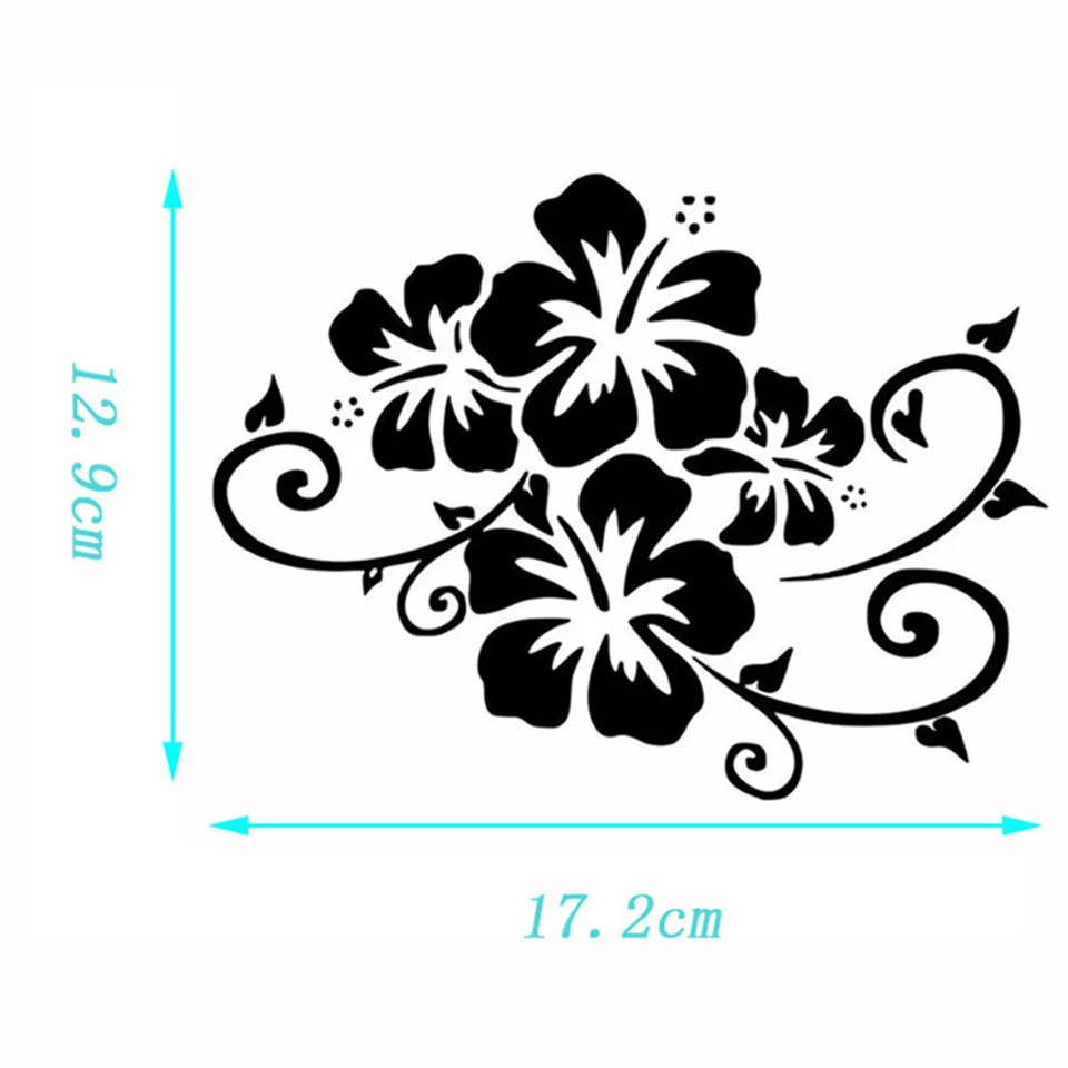 17.212.9CM Flower Bumper Decorative Vinyl Decal Fashion Motorcycle Car Sticker (7)