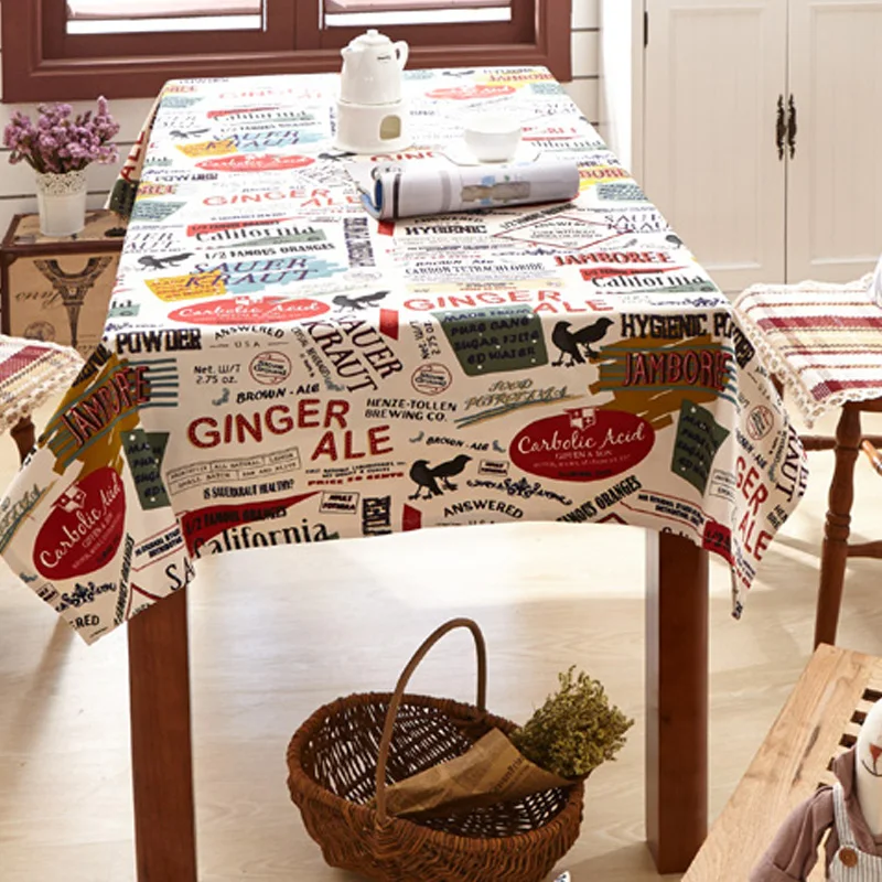  PAPA&MIMA tablecloth newspaper pattern European Functional Table Cloth for Picnic Party Home Hotel 