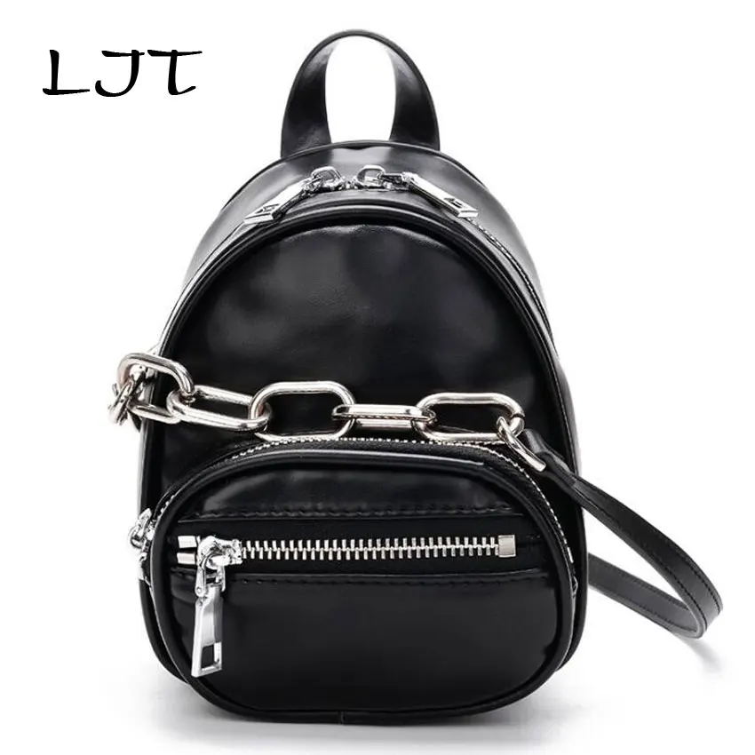 

LJT Woman messenger Bag PU Leather Fashion Mini Bag 2019 Spring New Casual Multi-functional Chain Shoulder School Bag For Girls