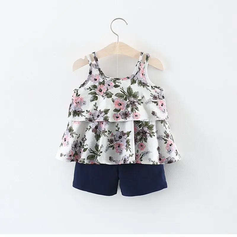 New Born Baby Girls Clothing Sets Princess Dress Tops+Hot short Pants 2 Pcs Kids Outfits Sets 2018 Children Summer Clothes Set (9)