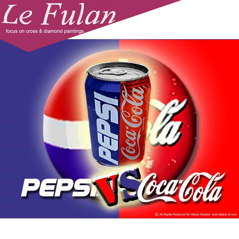 

Le Fulan 5d Diy Diamond Painting Full Round Funny Comics Cola Competition Daimond Diamant Embroidery GIFT Restaurant Bar Decor