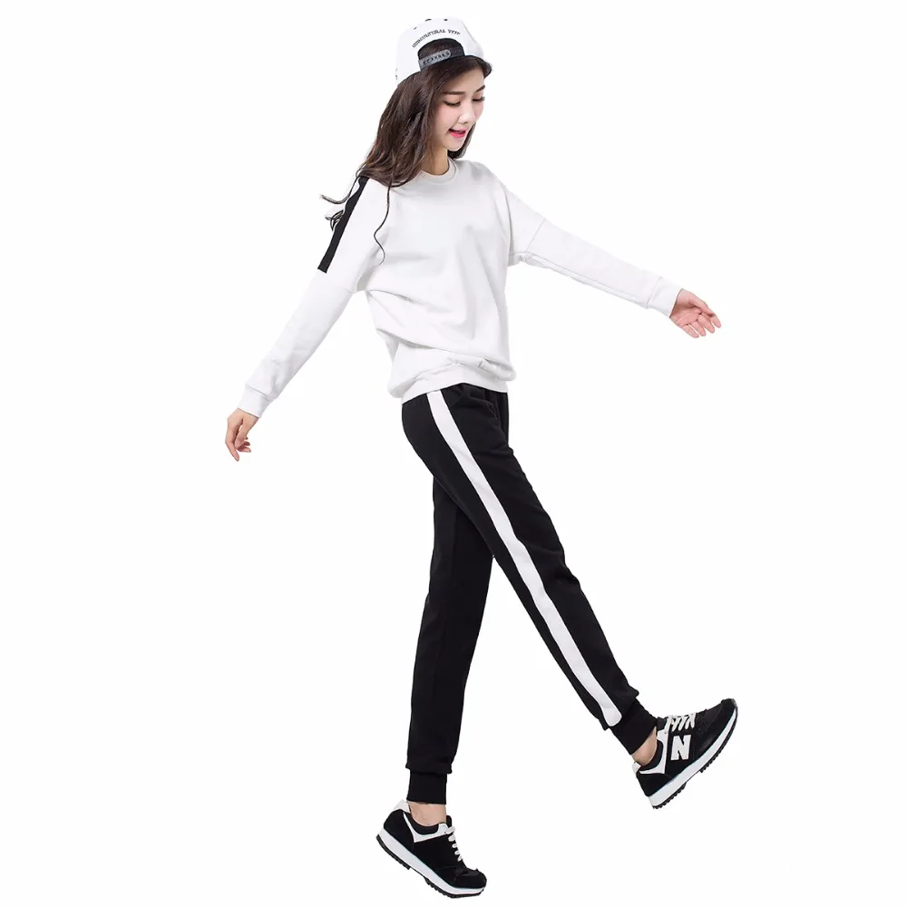 

Women Tracksuit Set Long Sleeve Stitching Sweatshirts Casual Suit Women Two Piece Set Tops And Pants Sporting Female Clothes